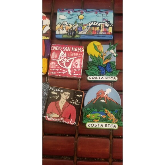 9 Vintage Refrigerator Souvenir Travel Magnets Mexico Central & South America - Picture 3 of 3